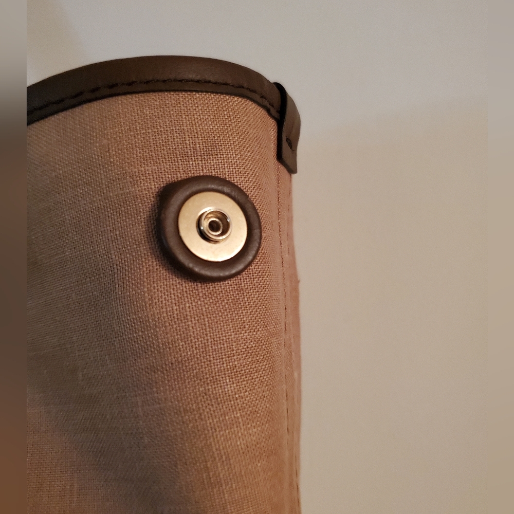 MaxMara Italy Canvas Brown Leather Trim Tote bag - Picture 7 of 8